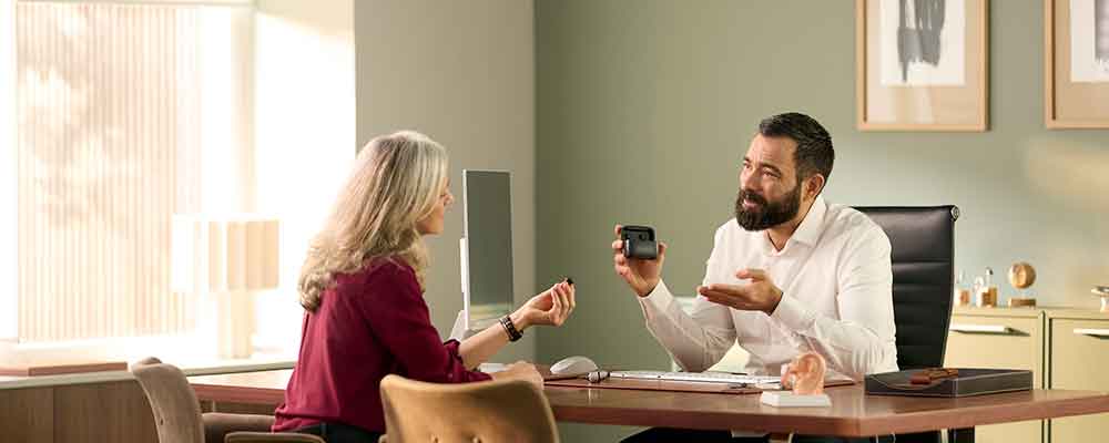 HCP talking with client