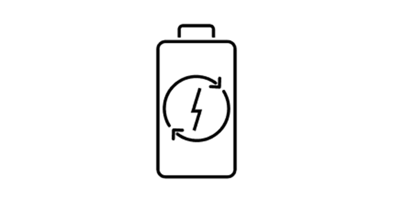 Icono de batería recargable