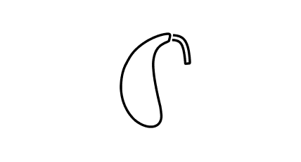 Icono de audífono retroauricular (BTE)