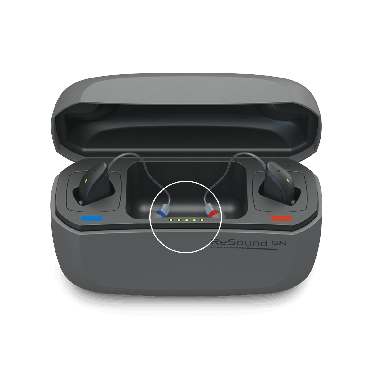 El cargador premium de nuestro último audífono premium con la calidad de sonido más natural - ReSound ONE