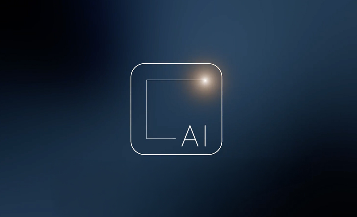 AI icon on a blue background
