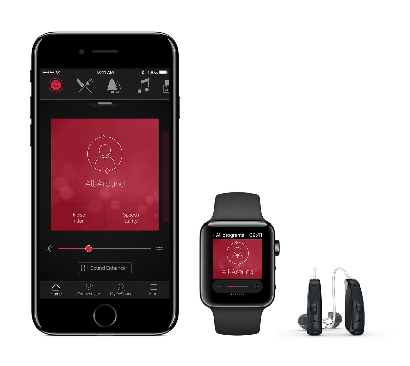 iPhone en Apple Watch met ReSoudn Smart 3D app